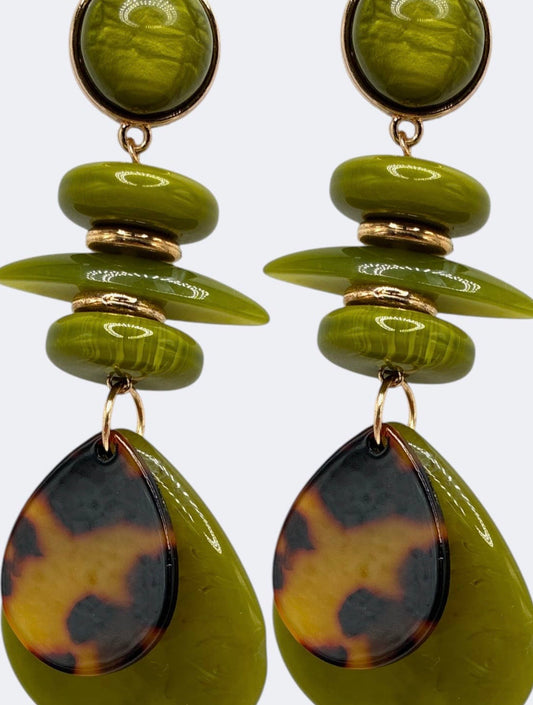 Layered Acrylic Disc Earrings