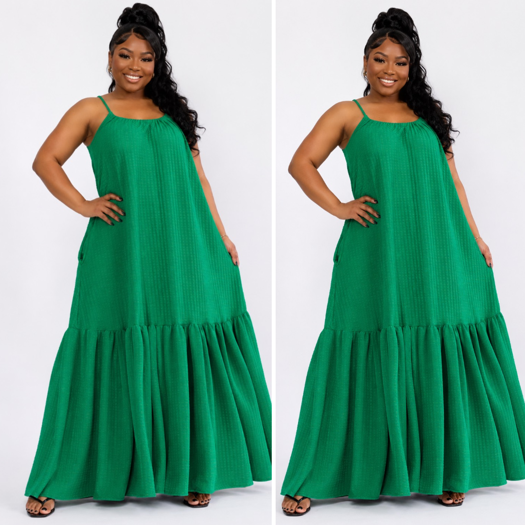 Classy Green Sun Dress