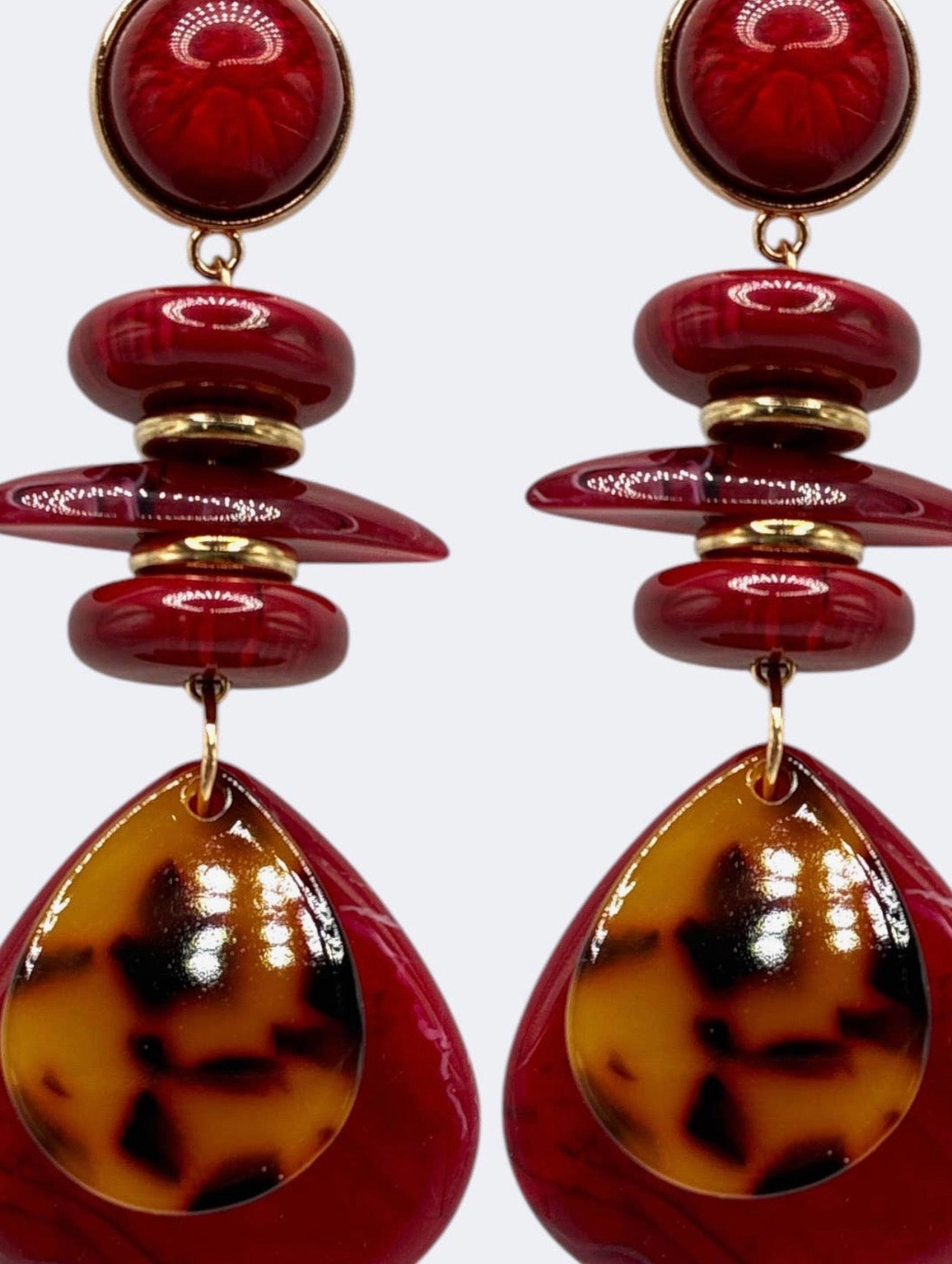 Layered Acrylic Disc Earrings