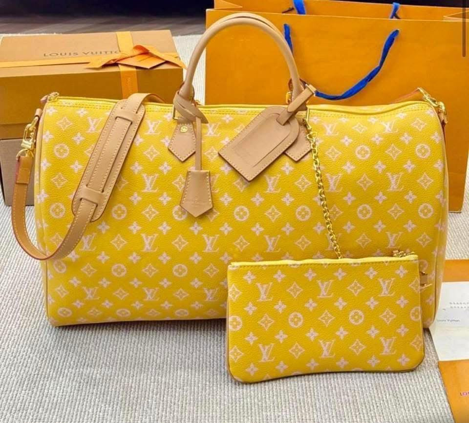 LV Leather Duffel with Pouch