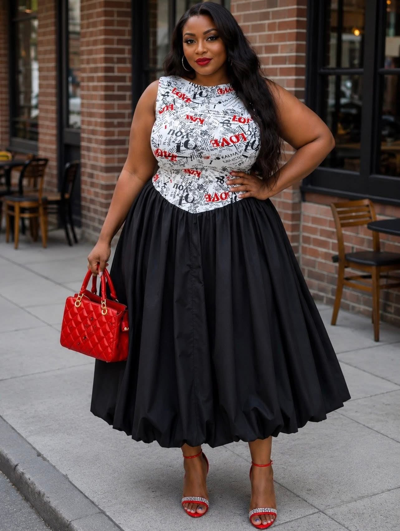 Printed Bubble Dress