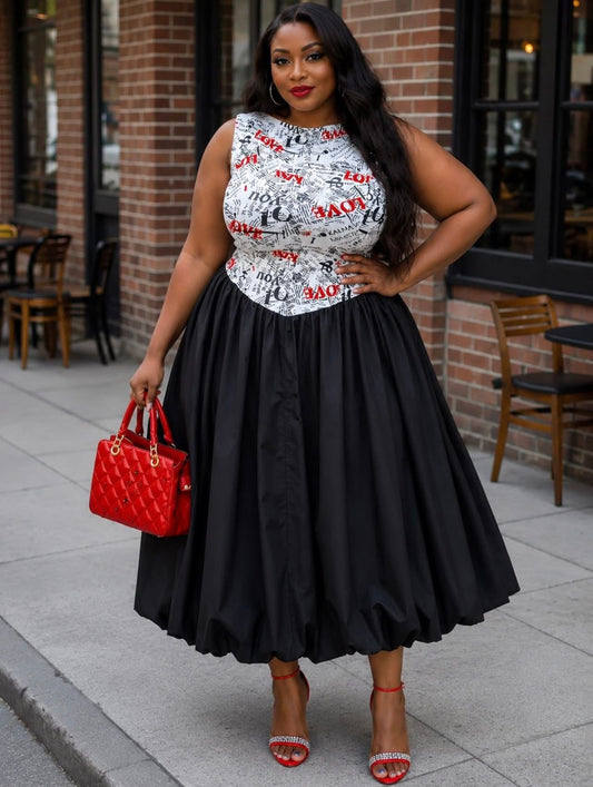 Printed Bubble Dress