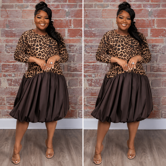 Leopard balloon dress
