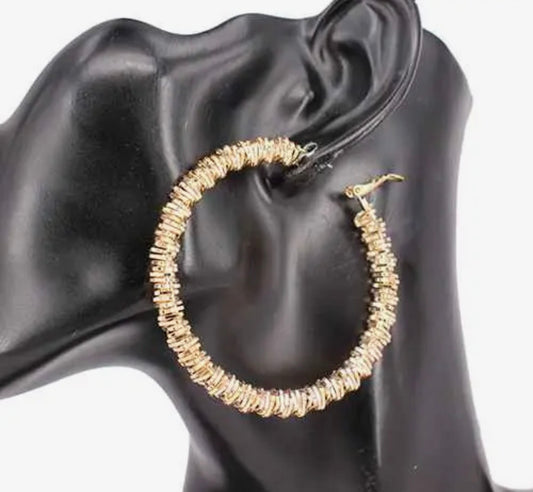 Sparkle Accent Hoop Earrings
