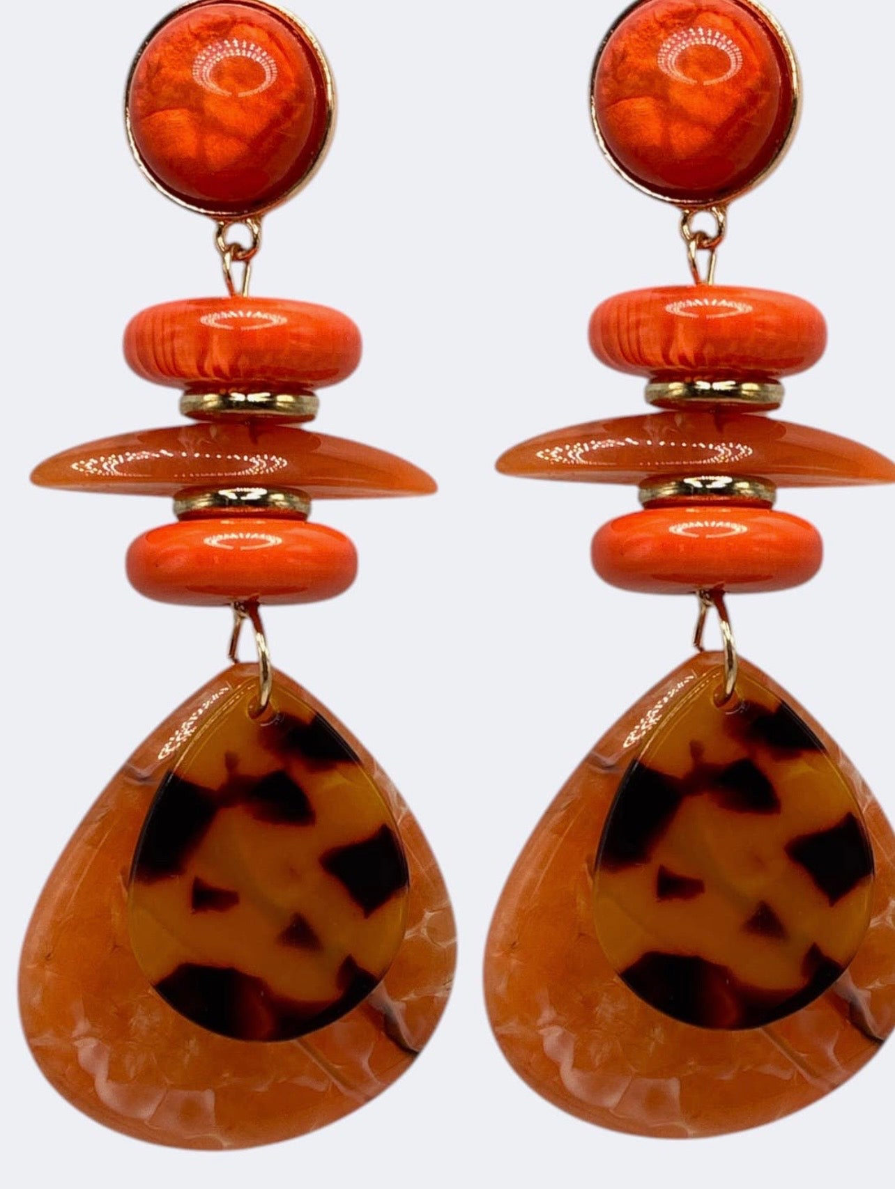 Layered Acrylic Disc Earrings