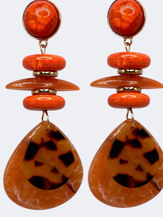 Layered Acrylic Disc Earrings